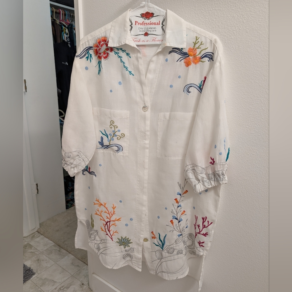 Beautiful Johnny Was Blouse with Embroidery Size XS. Just Dry Cleaned - Picture 4 of 10
